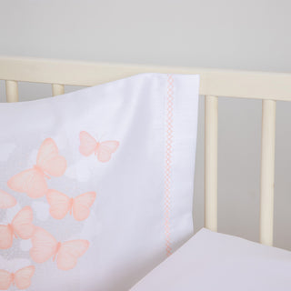 Housse de couette Bebe AERO Papillons Rose Fumée Ensemble de 2 pcs