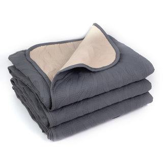 King Size Blanket Washed Micro Anthracite - Beige 240x260cm.