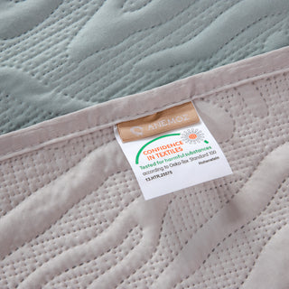 Single Blanket Washed Micro Mint - Beige 160x220 cm.