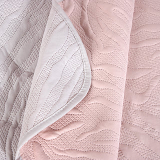 Single Blanket Washed Micro Pink - Beige 160x220 cm.