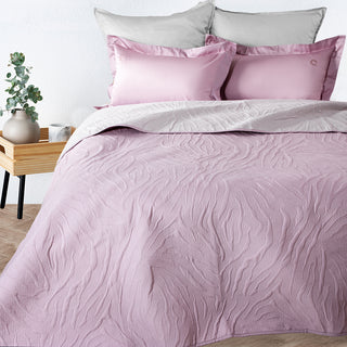 King Size Duvet Cover Washed Micro Lavender - Beige 240x260cm.
