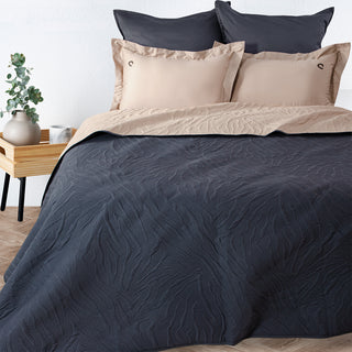 Super Double Blanket Washed Micro Anthracite - Beige 220x240 cm.