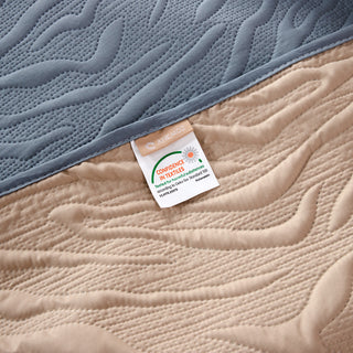 Super Double Blanket Washed Micro Indigo - Beige 220x240 cm.