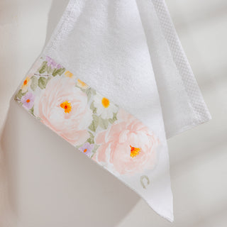 Karussell-Handtuch-Set Weiß-Rosa 3-tlg