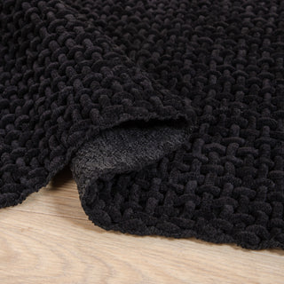 Black Handloom Bath Mat 50x80cm.