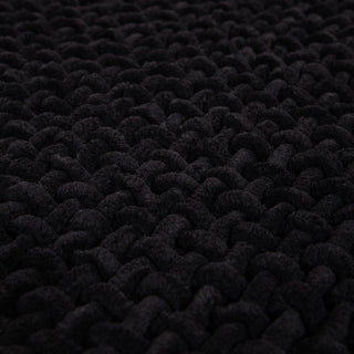 Black Handloom Bath Mat 50x80cm.