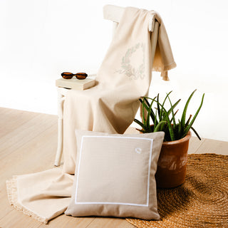 Ριχτάρι Πολυθρόνας Herring Bone Amina 170x170 Ecru