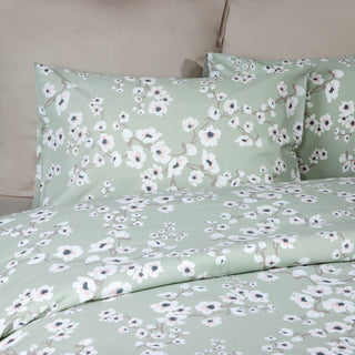 Ζεύγος Μαξιλαροθήκες Green Flowers Αναδίπλωση 50x75