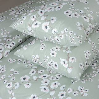 Σετ Σεντόνια Υπέρδιπλα Green Flowers 240x260