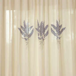 Cotton Curtain Lavender Design 240x270cm.