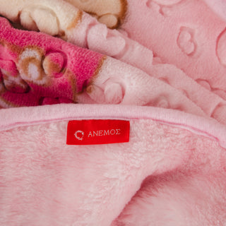 Κουβέρτα Bebe Soft Vison 100x120cm Rabbits Dark Pink