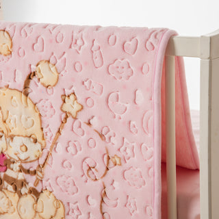 Κουβέρτα Bebe Soft Vison 100x120cm Little Bees Dark Pink