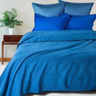 Κουβέρτα Υπέρδιπλη Summer 100% Cotton Blue 220x240εκ.