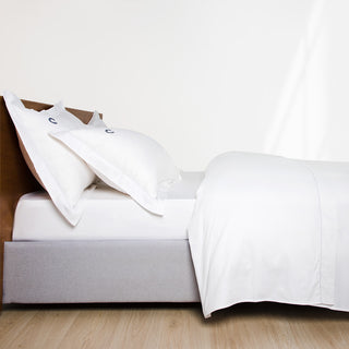 Hotel Line Handstich White 4pcs super double bed sheet set.