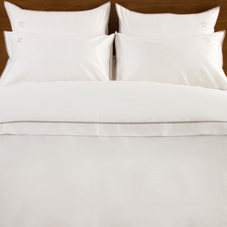 Hotel Line Extra Doppelbett-Bettlaken-Set, weiß-grau, faltbar, 4-tlg.