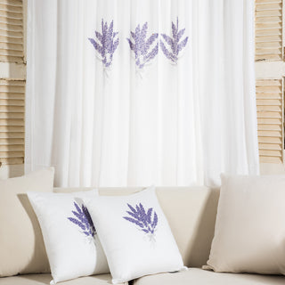 Cotton Curtain With Lavender Pattern 240x270cm.