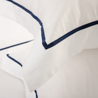 Σετ Σεντόνια Υπέρδιπλα Hotel Line Oxford White-Navy 4τμχ.