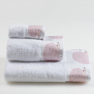 White-Pink Hedgehog Towel Set 3 pcs
