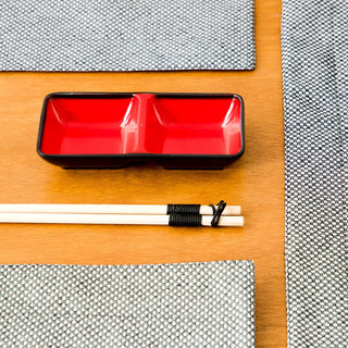 Sushi Dipping Plate for Soy/Wasabi
