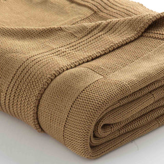 Blanket Extra Double Knitted Brown 220x240cm.