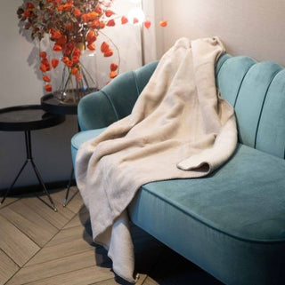 Blanket-Throw Cotton Rich Beige 130x180cm.