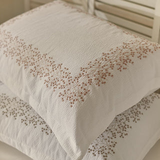 Pillowcase Mimosa White/Pink 50x75cm. with Embroidery