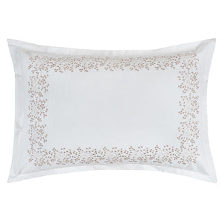Pillowcase Mimosa White/Taupe 50x75cm. with Embroidery