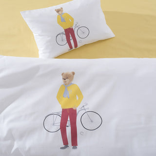 Pair of Pillowcases Bebe AERO Miss Teddy Yellow 35x50cm.