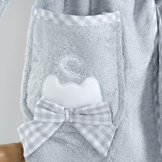 Cat Grey-Ciel Kinderbademantel mit Kapuze