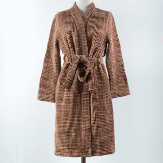 Brown pique bathrobe