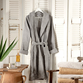 Peignoir kimono Levantes avec col gris clair