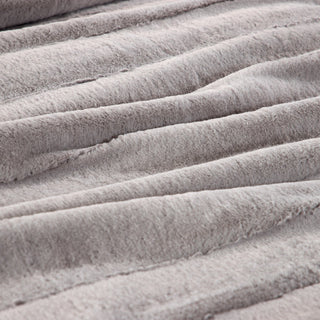 Πάπλωμα Υπέρδιπλο Striped Rabbit Fur Grey 220x220εκ.