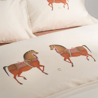 Pair of FAETHON Pillowcases Iranian Horse Ecru 50x75cm.