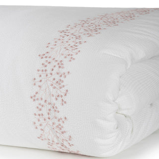 Duvet cover King Size Mimosa White/Pink 260x240 with Embroidery