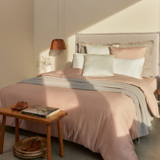 Bettbezug für King-Size-Betten, einfarbig, Soho-Satin, staubiges Rosa, 260 x 240 cm.