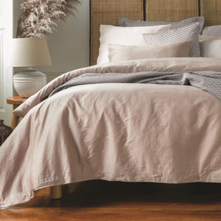 Bettbezug für King-Size-Betten, einfarbig, Soho-Satin, staubiges Rosa, 260 x 240 cm.