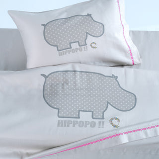 Bebe sheets Hippopo Pink Detail Set of 3 pcs